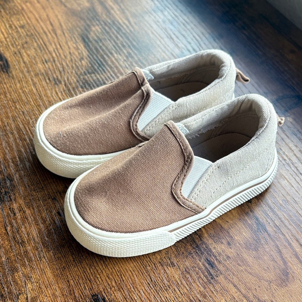 Brown and Cream slip on shoes